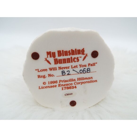 Vintage Enesco Priscilla Hillman My Blushing Bunnies Ceramic Porcelain Figurine - Picture 9 of 9